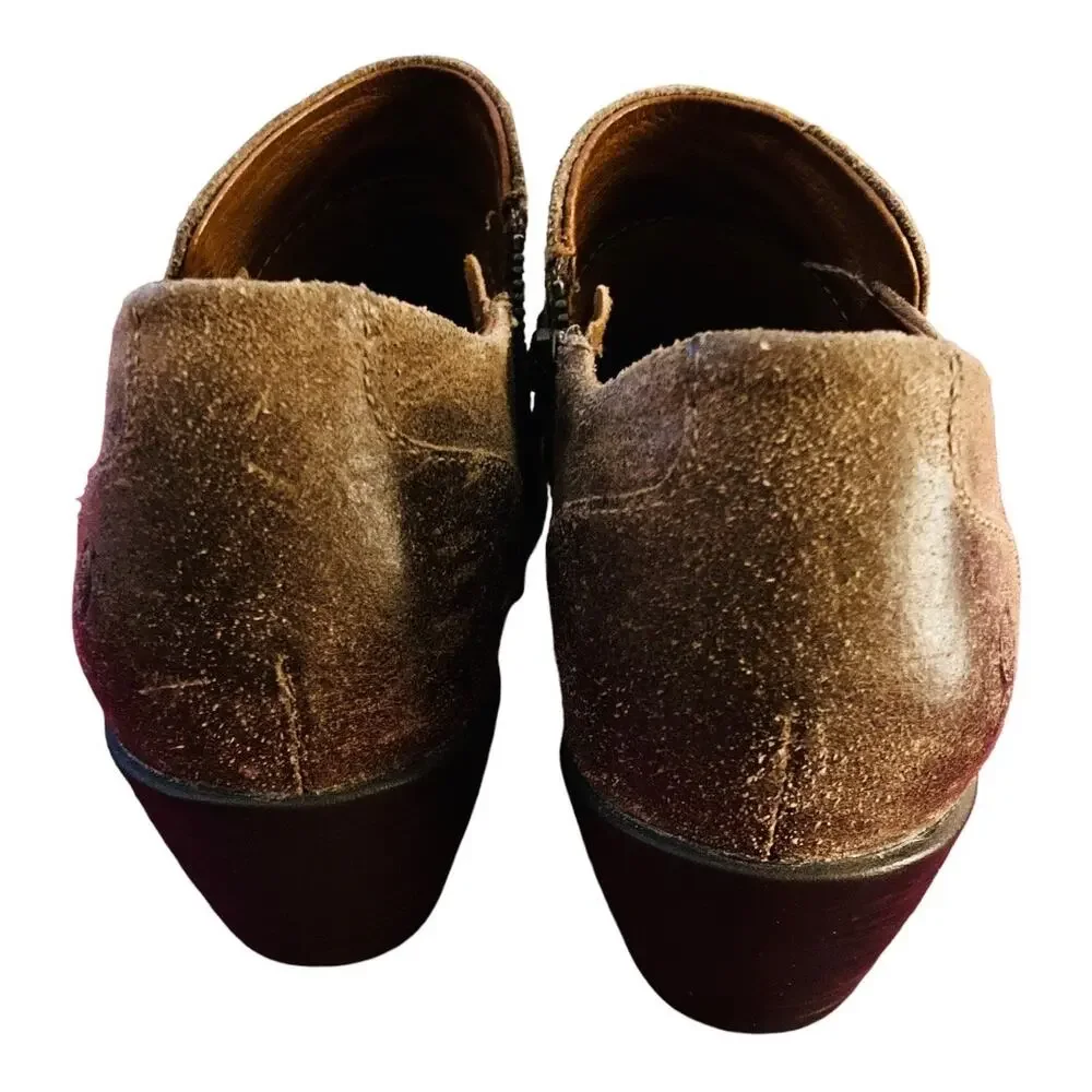 Born Distressed‎ Shooties Loriei Style Side Zipper Brown Size 9.5